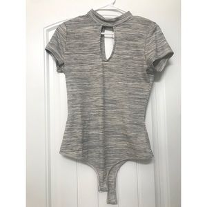 NWT Gray/white bodysuit